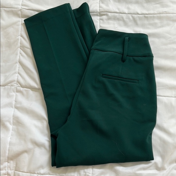 Dark Green Straight Leg Trousers - Picture 5 of 5